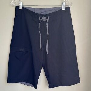 UVSkinz Black Board Shorts Summer  Swimming Unlined UV Protection Size 30